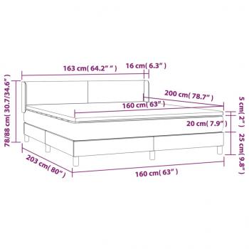 Boxspringbett mit Matratze Dunkelgrau 160x200 cm Samt