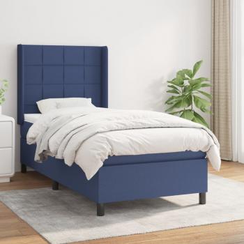 ARDEBO.de - Boxspringbett mit Matratze Blau 90x190 cm Stoff