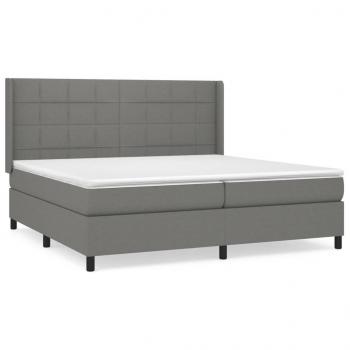 Boxspringbett mit Matratze Dunkelgrau 200x200 cm Stoff