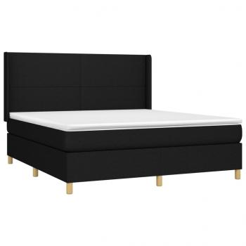 Boxspringbett mit Matratze Schwarz 180x200 cm Stoff