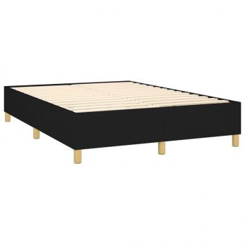 Boxspringbett mit Matratze Schwarz 140x190 cm Stoff