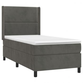 Boxspringbett mit Matratze Dunkelgrau 100x200 cm Samt