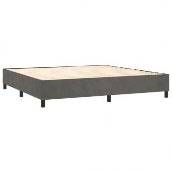 Boxspringbett mit Matratze Dunkelgrau 180x200 cm Samt