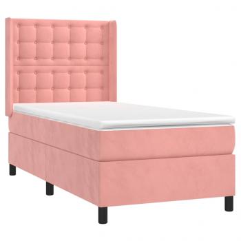 Boxspringbett mit Matratze Rosa 100x200 cm Samt