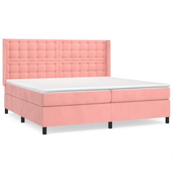 Boxspringbett mit Matratze Rosa 200x200 cm Samt