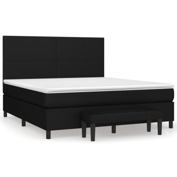 Boxspringbett mit Matratze Schwarz 160x200 cm Stoff