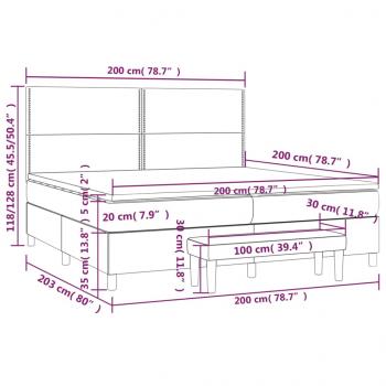 Boxspringbett mit Matratze Dunkelgrau 200x200 cm Stoff