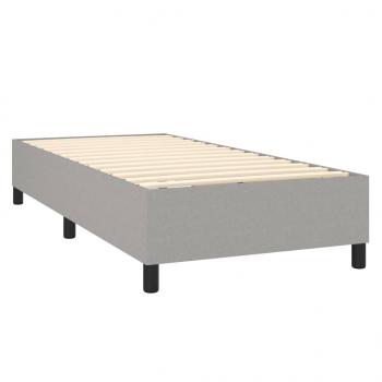 Boxspringbett mit Matratze Hellgrau 90x200 cm Stoff