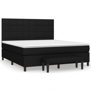 Boxspringbett mit Matratze Schwarz 180x200 cm Stoff