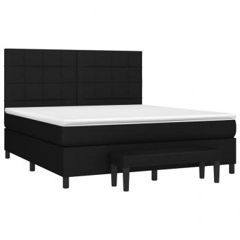 Boxspringbett mit Matratze Schwarz 180x200 cm Stoff