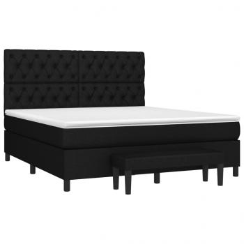 Boxspringbett mit Matratze Schwarz 160x200 cm Stoff