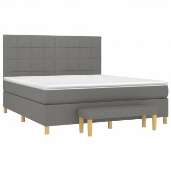 Boxspringbett mit Matratze Dunkelgrau 160x200 cm Stoff