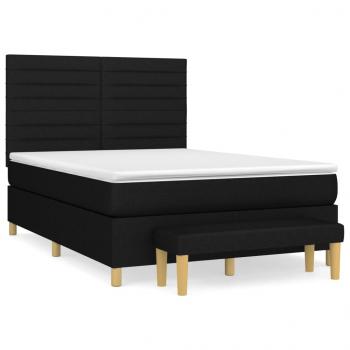 Boxspringbett mit Matratze Schwarz 140x190 cm Stoff