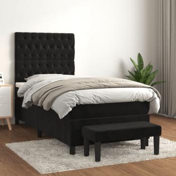 ARDEBO.de - Boxspringbett mit Matratze Schwarz 90x190 cm Samt