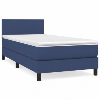 Boxspringbett mit Matratze Blau 80x200 cm Stoff