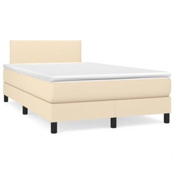 Boxspringbett mit Matratze Creme 120x200 cm Stoff