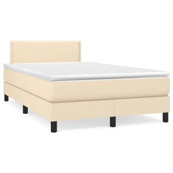 Boxspringbett mit Matratze Creme 120x200 cm Stoff