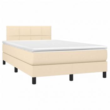 Boxspringbett mit Matratze Creme 120x200 cm Stoff