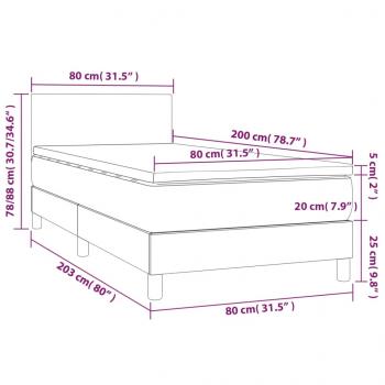 Boxspringbett mit Matratze Blau 80x200 cm Stoff