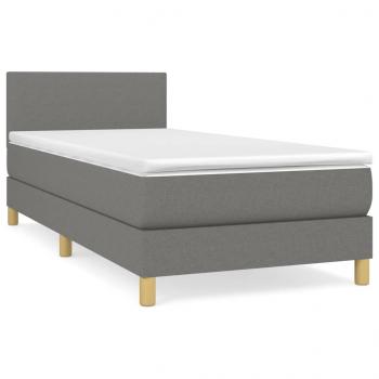 Boxspringbett mit Matratze Dunkelgrau 90x190 cm Stoff