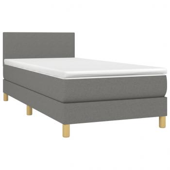 Boxspringbett mit Matratze Dunkelgrau 100x200 cm Stoff