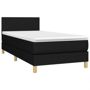 Boxspringbett mit Matratze Schwarz 100x200 cm Stoff