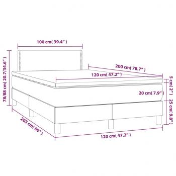 Boxspringbett mit Matratze Taupe 120x200 cm Stoff