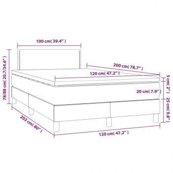 Boxspringbett mit Matratze Blau 120x200 cm Stoff