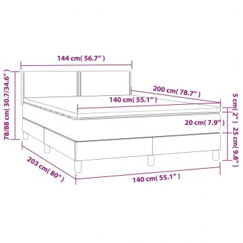 Boxspringbett mit Matratze Dunkelbraun 140x200 cm Stoff