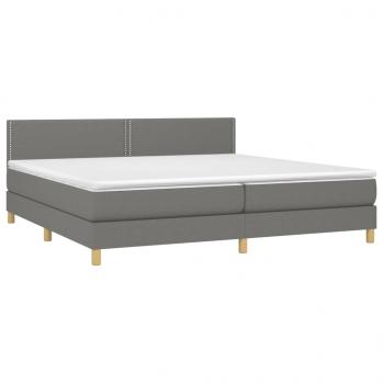 Boxspringbett mit Matratze Dunkelgrau 200x200 cm Stoff