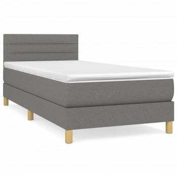 Boxspringbett mit Matratze Dunkelgrau 90x190 cm Stoff