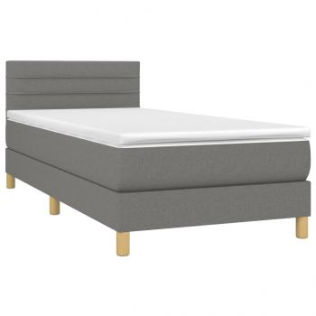 Boxspringbett mit Matratze Dunkelgrau 90x200 cm Stoff