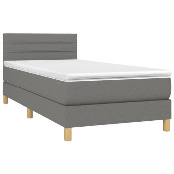 Boxspringbett mit Matratze Dunkelgrau 100x200 cm Stoff