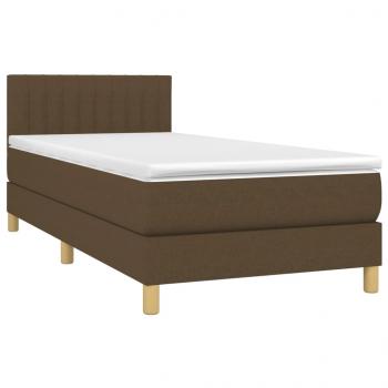 Boxspringbett mit Matratze Dunkelbraun 100x200 cm Stoff