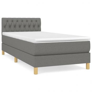 Boxspringbett mit Matratze Dunkelgrau 90x200 cm Stoff