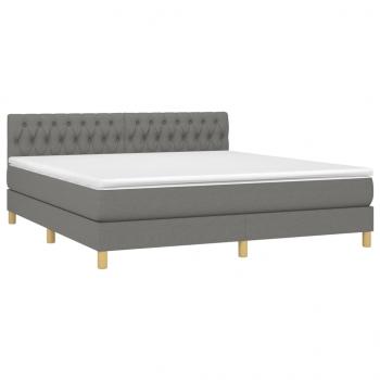 Boxspringbett mit Matratze Dunkelgrau 180x200 cm Stoff