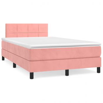 Boxspringbett mit Matratze Rosa 120x200 cm Samt