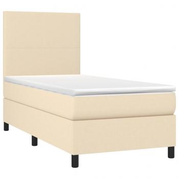 Boxspringbett mit Matratze Creme 90x200 cm Stoff