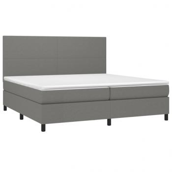 Boxspringbett mit Matratze Dunkelgrau 200x200 cm Stoff