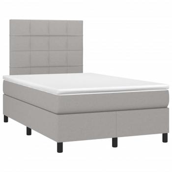 Boxspringbett mit Matratze Hellgrau 120x200 cm Stoff