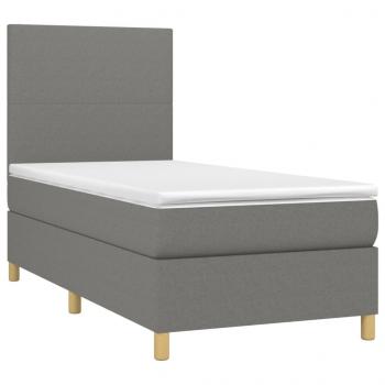 Boxspringbett mit Matratze Dunkelgrau 90x190 cm Stoff