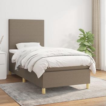 ARDEBO.de - Boxspringbett mit Matratze Taupe 90x190 cm Stoff