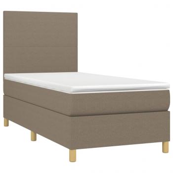 Boxspringbett mit Matratze Taupe 90x190 cm Stoff