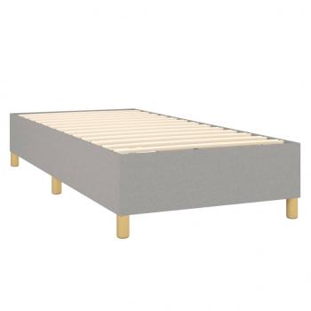 Boxspringbett mit Matratze Hellgrau 90x200 cm Stoff