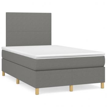 Boxspringbett mit Matratze Dunkelgrau 120x200 cm Stoff