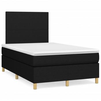 Boxspringbett mit Matratze Schwarz 120x200 cm Stoff