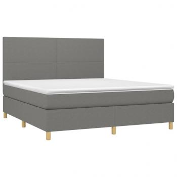 Boxspringbett mit Matratze Dunkelgrau 180x200 cm Stoff