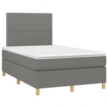 Boxspringbett mit Matratze Dunkelgrau 120x200 cm Stoff