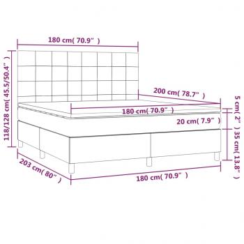 Boxspringbett mit Matratze Dunkelgrau 180x200 cm Stoff