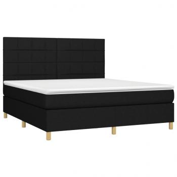 Boxspringbett mit Matratze Schwarz 180x200 cm Stoff